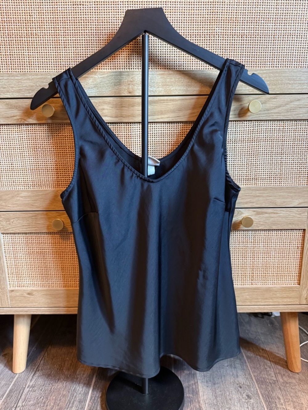 a new day Black U-Neck Tank Top